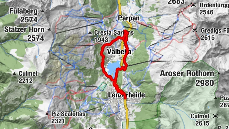 The path to the chapels in the municipality of Vaz/Obervaz - Variant 1