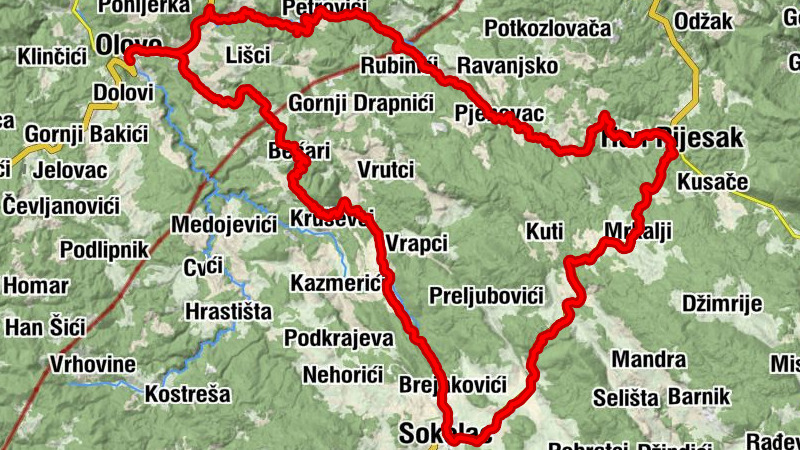Olovo Sokolac Han pijesak Pjenovac
