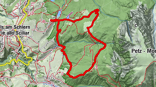 Rundweg Start Völser Weiher zur Hofer Alpl und Tuffalm und zurück