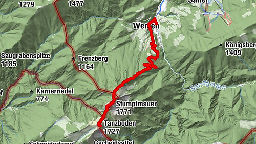 Hollenstein Stupfmauer Voralpe Tanzboden retour 20.08.2016