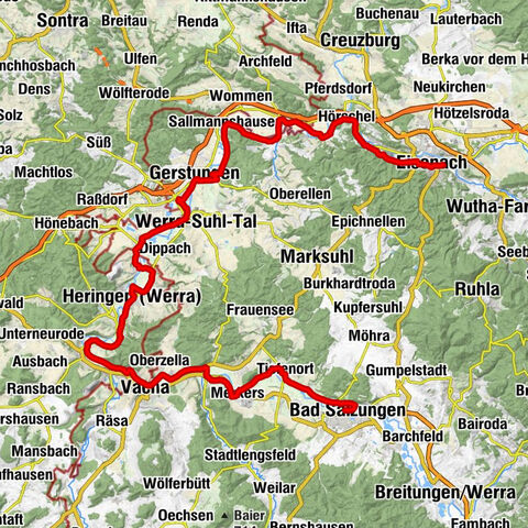 Thuringian long-distance cycle routes - 02 - Werra Valley Cycle Path - Stage 4: Bad Salzungen → Eisenach